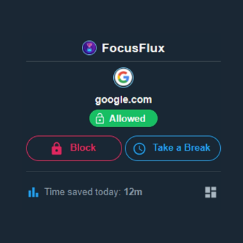 FocusFlux extension screenshot